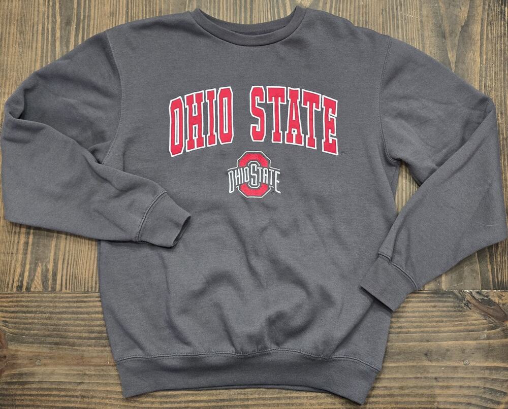 Ohio State Buckeyes GRAY Sweatshirt Embroidered Logo Sz Small Colosseum